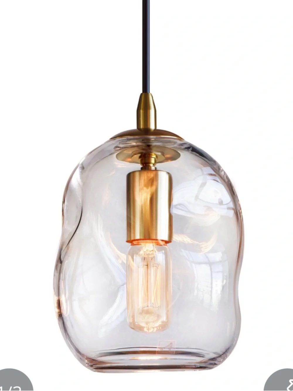 Gold & Glass Pendant Light Modern Industrial Ambient Lighting